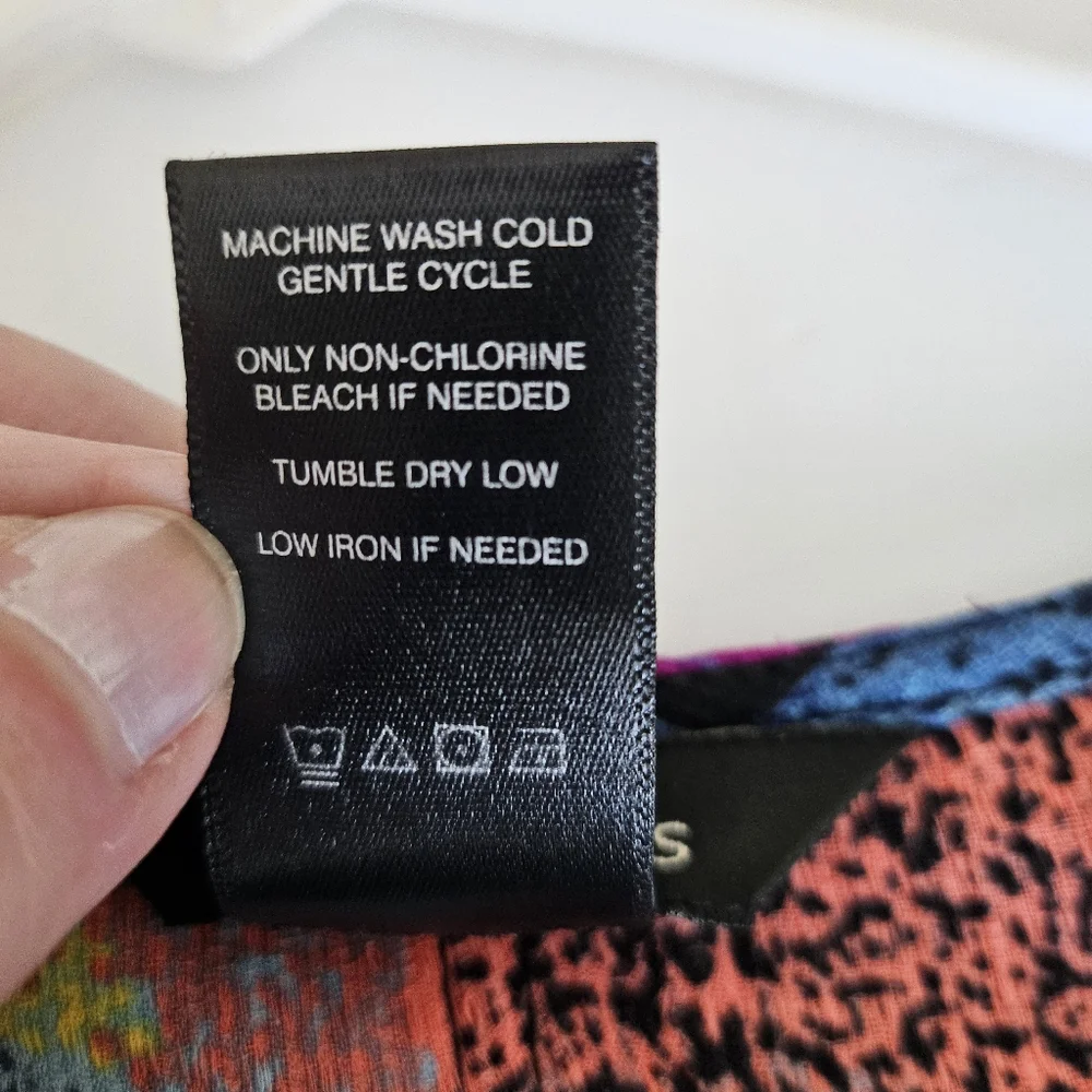 Ali Miles Small Tunic Top multi color bell sleeves pleated designer - Picture 5 of 10